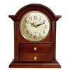 quality antique northern europe high quality decoration wooden desk clock with drawer