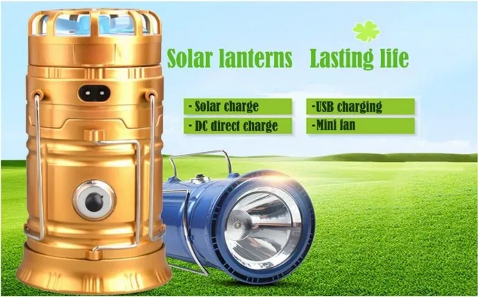 Outdoor Portable Solar Powered Led Camping Light Rechargeable