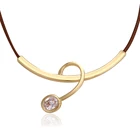 necklace-00359 Xuping hot sale adjustable leather designs necklace jewelry in indian