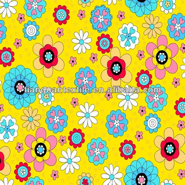 100%cotton yellow sunflower printed flannel fabric stock