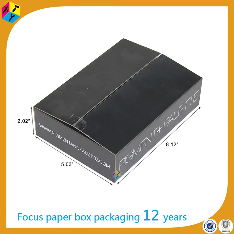 open picture of  black cardboard packaging custom rigid boxes