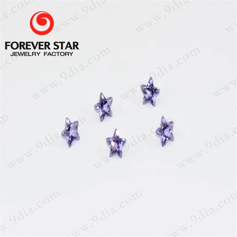 High Quality Blue Sapphire Star 5*5mm Nano Sital Faceted Cut Loose Gemstone for Jewelry