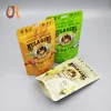 Chai Tea powder food grade packaging aluminum foil line stand up zip plastic bags with euro hole