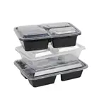 Take out 3 compartment bento lunch box plastic partition microwave disposable 3 compartment food container