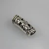 Wholesale 6*7*19mm Tibetan Silver Stone Flower Carved Vintage Tube Spacer Metal Beads For Jewelry Making