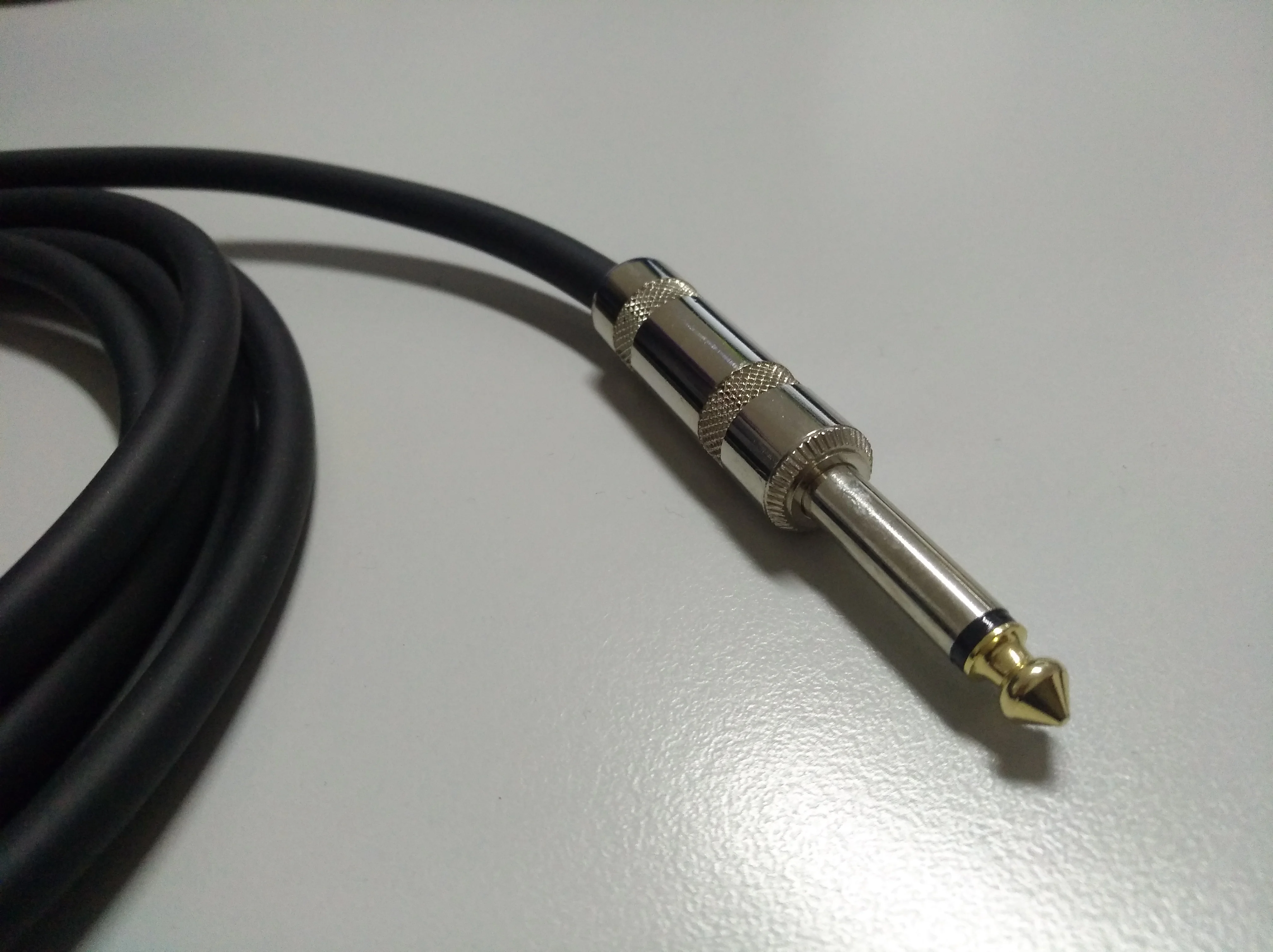 Nickel plated Zinc alloy shell male to right angle male TRS 1/4 inch mono 6.35 mm instrument cable - ANKUX.COM