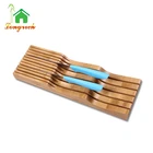 Bamboo Kitchen in Drawer Organizer Knife Holder Block, Knife Rack