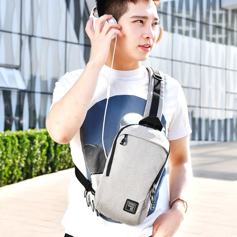 Men Women Anti Theft Backpack Canvas Headphone Hole Boys Crossbody Bag Single Shoulder Teenager Chest Bag Sac A Dos Homme BP0210 (16)