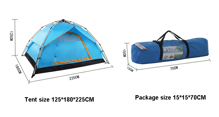 supply 3-4 man double layer automatic instant pop up camper