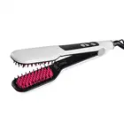 Heated Ceramic Comb Electric LED White Hair Straightening Fast Hair Straightener Brush