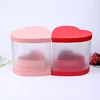 Creative Clear Plastic White Decorative Preserved Rose Heart Shape Flower Box With Lid
