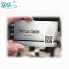 popular fashion design OEM engraved debossed brushed brass name card black printing qr code metal business cards