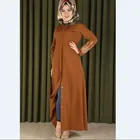 2019 summer abaya muslim women wear Front closed embroider abaya dress