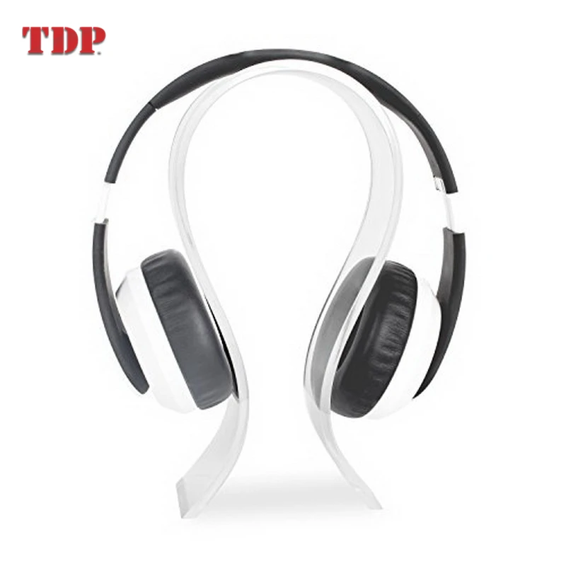 Transparent Simple Design Clear Headset Hanger Support Rack Acrylic Headphone Display Stand