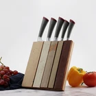 5 pcs Chef Cutlery Stainless Steel Kitchen Knife Block Set non-stick coated Handle