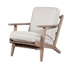 Modern living room oak wood plank arm chair furniture