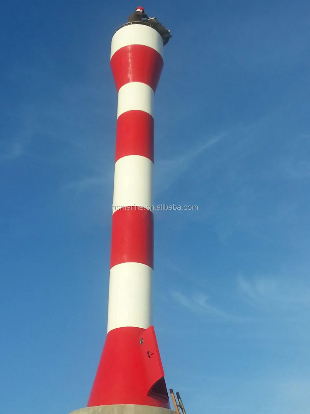 10 meters high solar led light frp navigation lighthouse