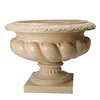 Europe Sandstone Fiberglass Imitate Marble Style Roman Beige Garden Flower In Front Of Door Large Urn Planter Pot
