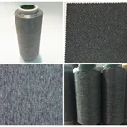 Grey Melange yarn polyester blended thread 80D 100D 300D for knitting weaving