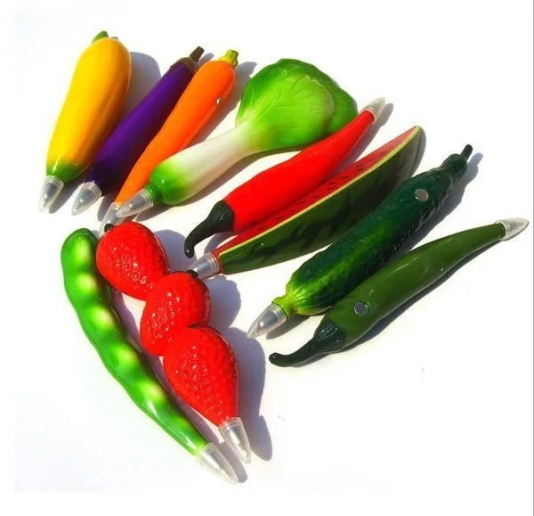 2015 hot sale fashion personality creative fruits and vegetables simulation with magnet lovely ballpoint pen