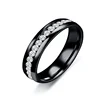 Stainless Steel Jewelry Simple 8 mm Smooth Full Marks Drill Wedding Rings Men Ring