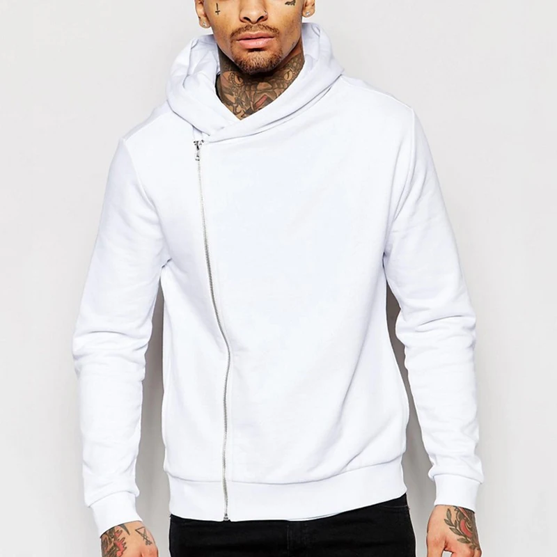 white zip up hoodie men