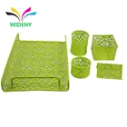 OEM custom design logo package durable metal wire steel mesh table desktop 5pcs school office gold stationery set