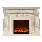 Hand Carved Surround Mantel Limestone Stone Fireplace,Fireplace Marble
