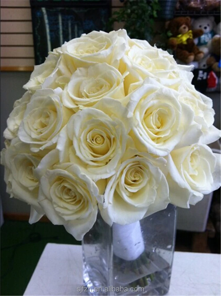 rose high imitation white rose flower for romantic wedding