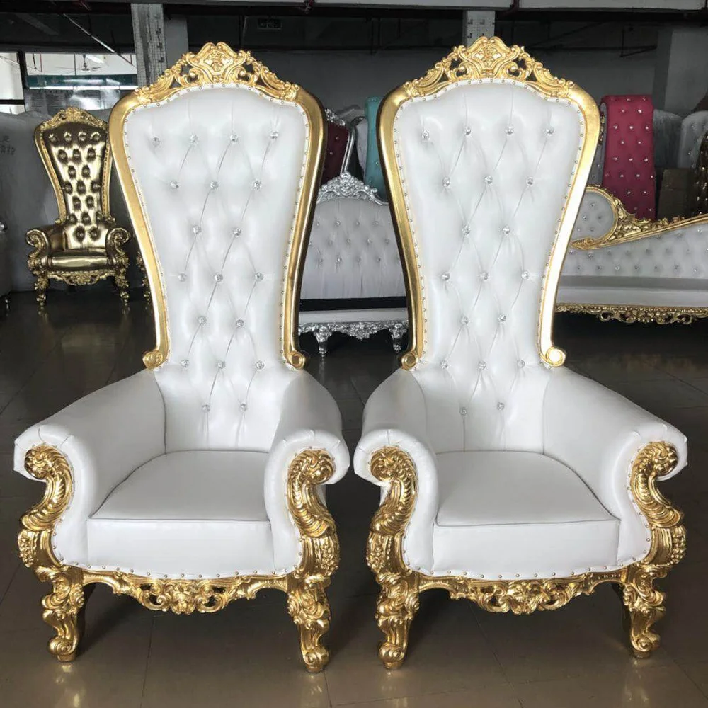 Luxury Fancy High Back Wedding Chair King And Queen Throne Chairs