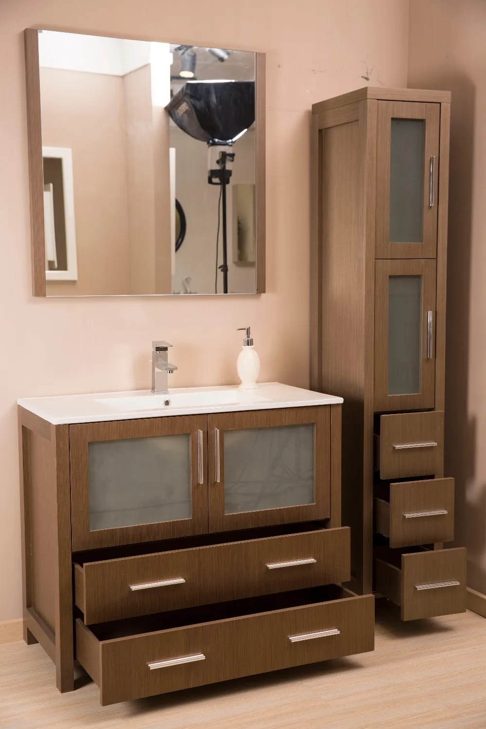 Hoge hardheid pu verf afwerking lade bad kast ontwerp badkamer ...