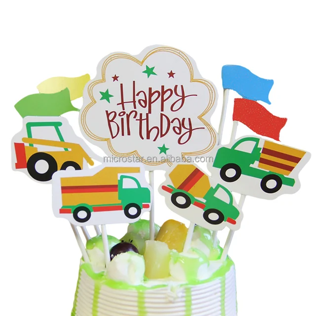 fengrise cake decoration kids boy girl happy birthday truck cake