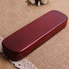 Promotional luxury custom logo red color display wood box rose wooden pen box case