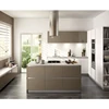 Elegant modern kitchen cabinet with stainless steel table
