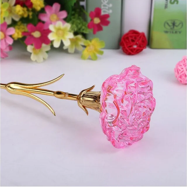 crystal rose flower romantic crystal rose gift wedding for