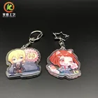 Transparent Charms Keychain Epoxy Custom High Quality Anime Figure Printed Transparent Double-sided Flash Epoxy Keychain With Acrylic Charms