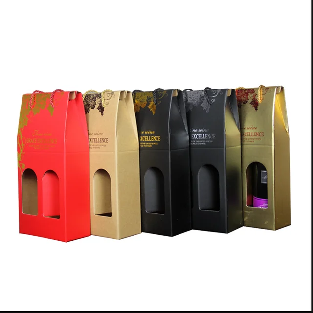 two bottle luxury holiday gift wine paper box with window