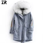 ZR ZR Good Price Plus size Jacket Rex Rabbit Fur Parka