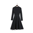 Best selling Black Dress Lace Round neck tops knitwear Lady Dress