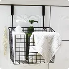 Over Door Storage Basket Rack Over The Cabinet Door Organizer Holder Wire Grid Cupboard Space Saver