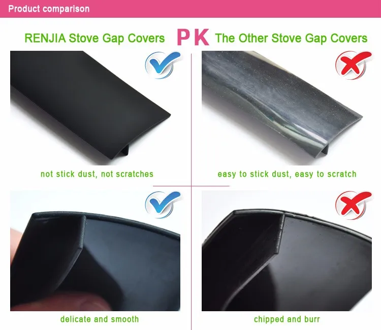 Renjia Heat Resistant Silicone Seam Stove Guard Covers Space Gap