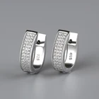 Korean crystal silver 925 clip hoop huggie earrings for girls