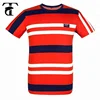 Wholesale Men's Black White Red Striped 100% cotton t shirt For Men