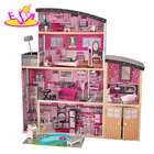 New style 30 furniture pieces children wooden giant doll house for pretend play W06A222