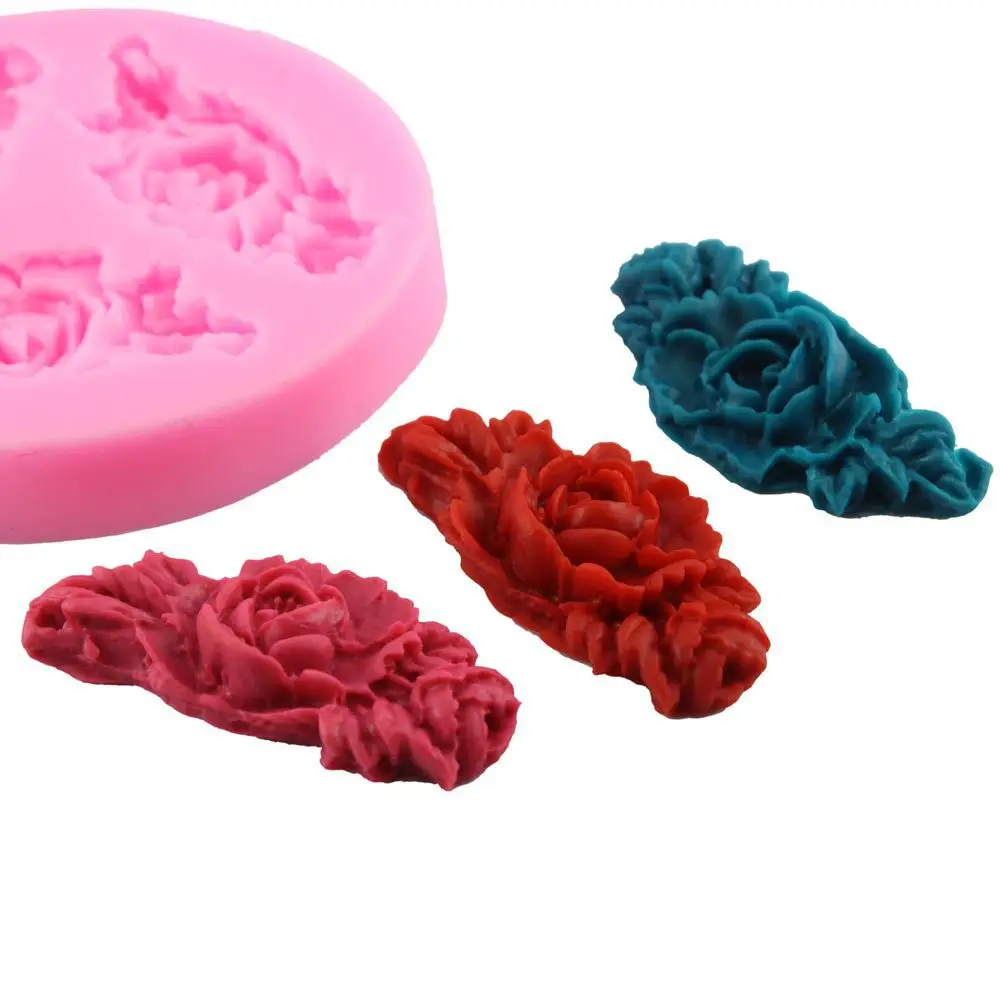 DIY silicone cake mold chocolate chip cake mold baking tool cake decorating 3 flower with leaf flower shape taobao 1688 agent
