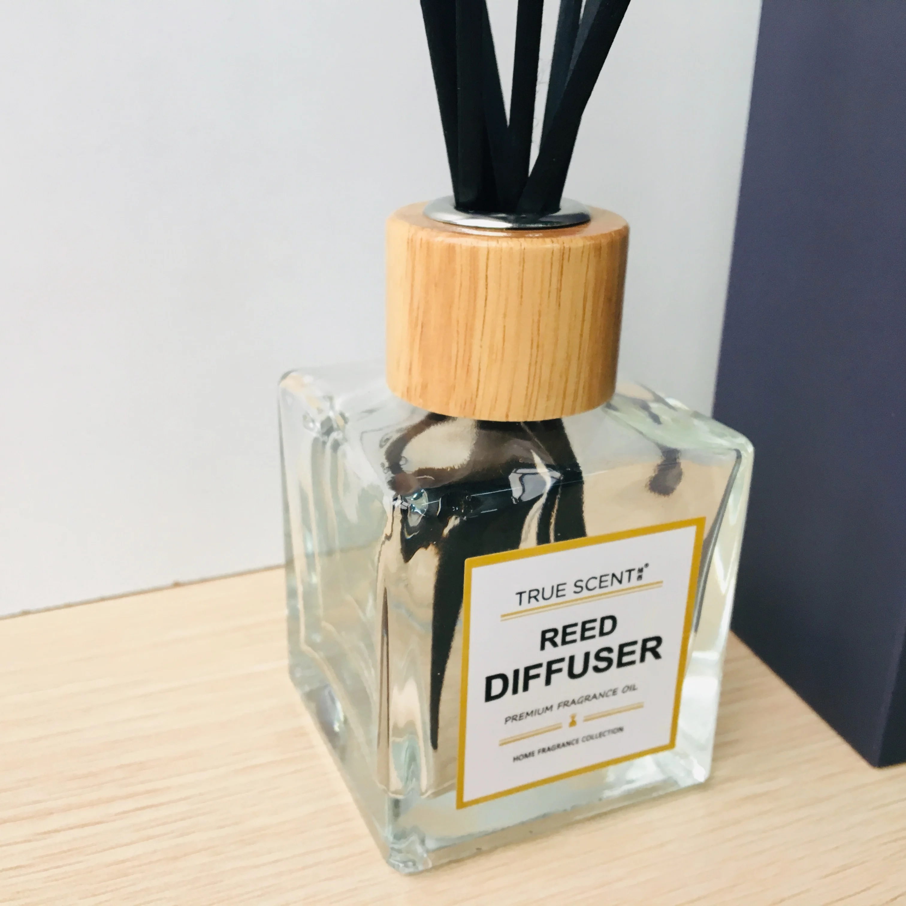 stock 200ml transparent square bottle aroma rattan reed diffuser