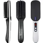 Electric ceramic coating Ionic hair straightening brush straightener hair tool styling comb