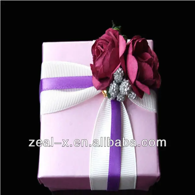 custom wholesale wonderful flower ribbon small gift box case