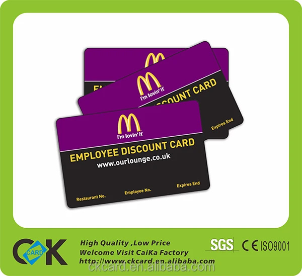 iso standard lamination discount card gift card for supermarket