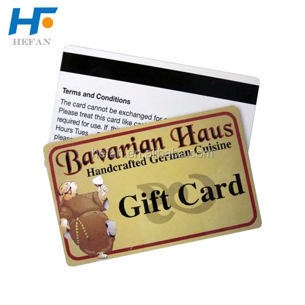 dual side color printing plastic gift card